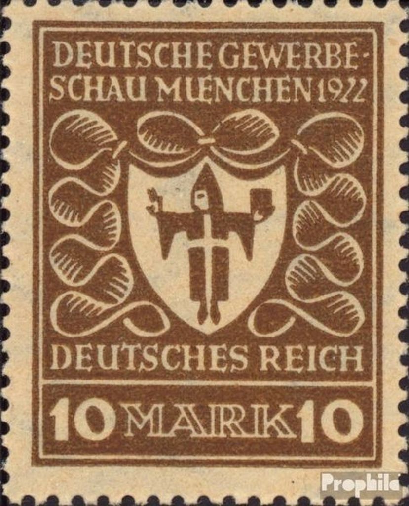 Briefmarken Deutsches Reich 1922 Mi 203a postfrisch Deutsche Gewerbeschau