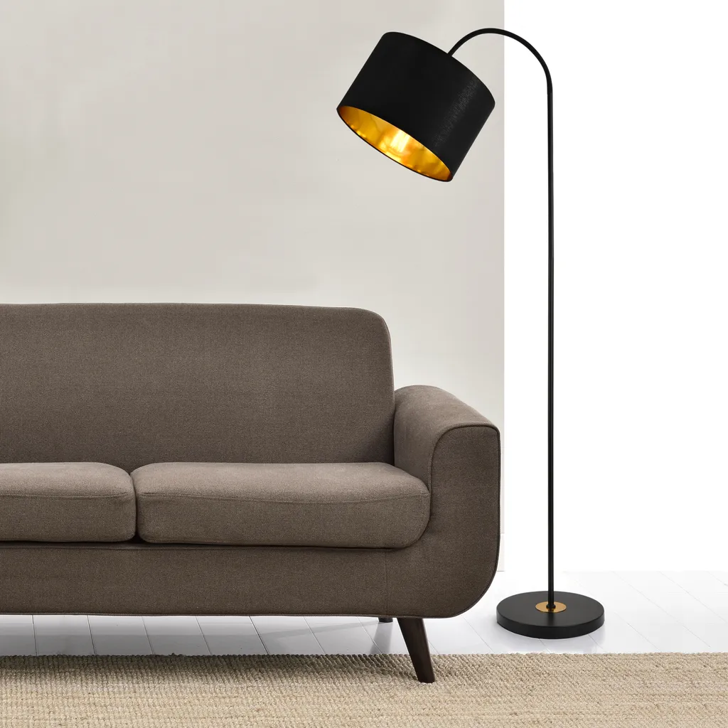 Lampadaire Toledo Noir 173cm : Solution Éclairage Directionnel Métal