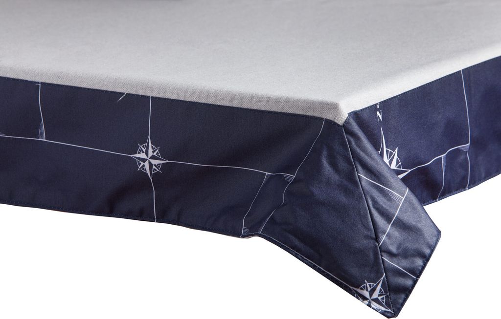 Tischdecke Northwind Ecru, Baumwolle/Polyester wasserabweisend, Yacht, Camping, Garten L 155x130 cm