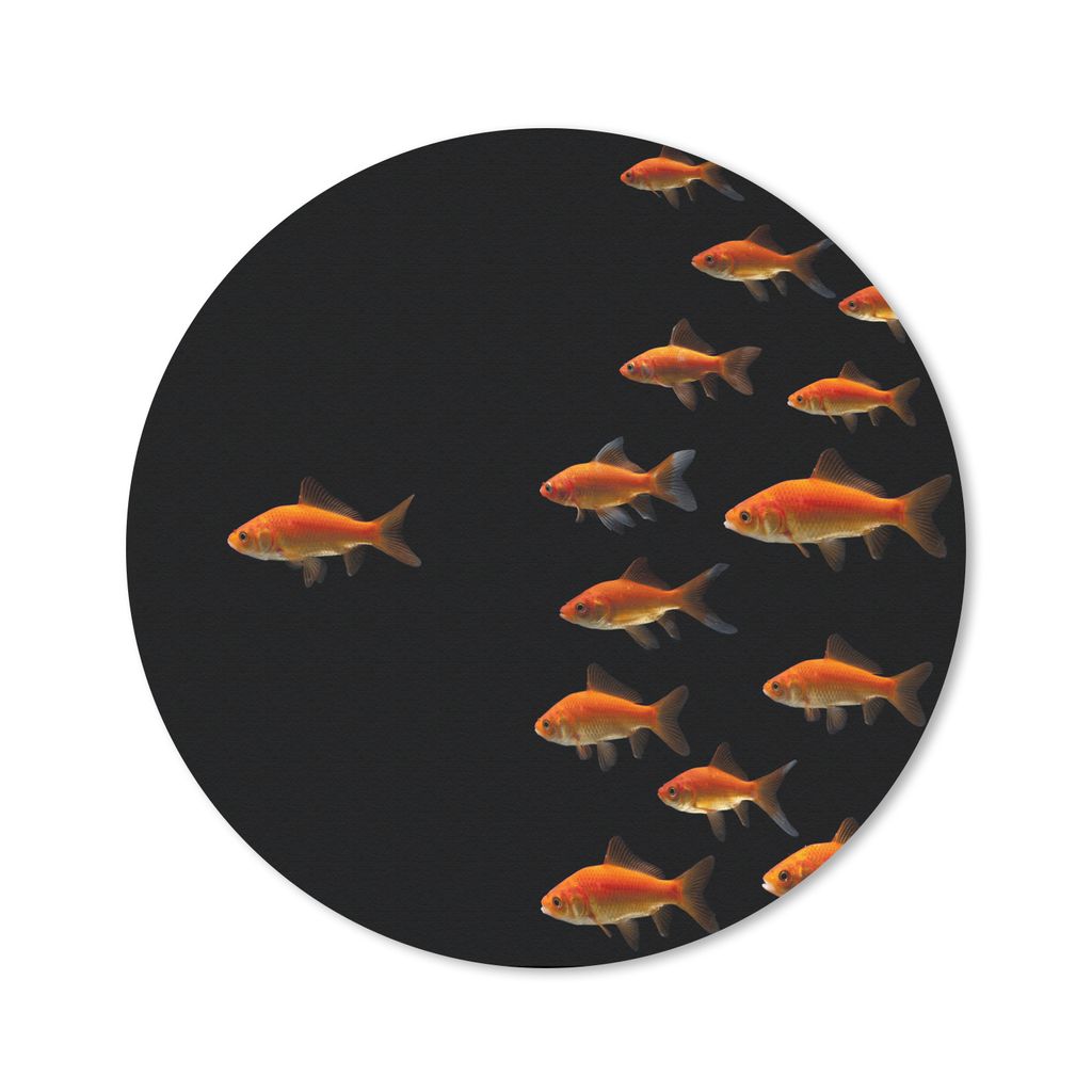MuchoWow Mauspad Mousepad Goldfisch - Tiere - Schwarz 40x40 cm - Mousepads - Maus Mat - Pad - Mausunterlage - Schreibtisch Accessoires