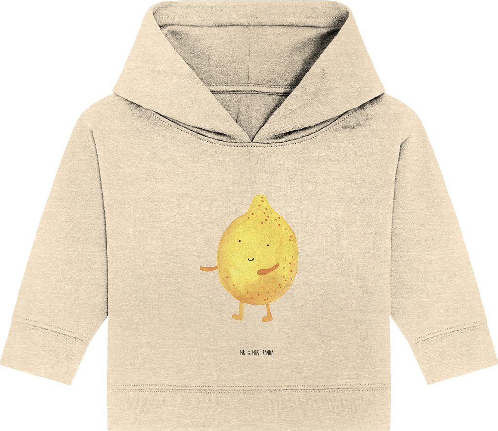 Mr. & Mrs. Panda Organic Baby Hoodie Beste Freunde Zitrone 24. - 36. Monat - Natural Raw - Geschenk, Lustige Sprüche, Kapuzenshirt, Kapuzensweatsh...