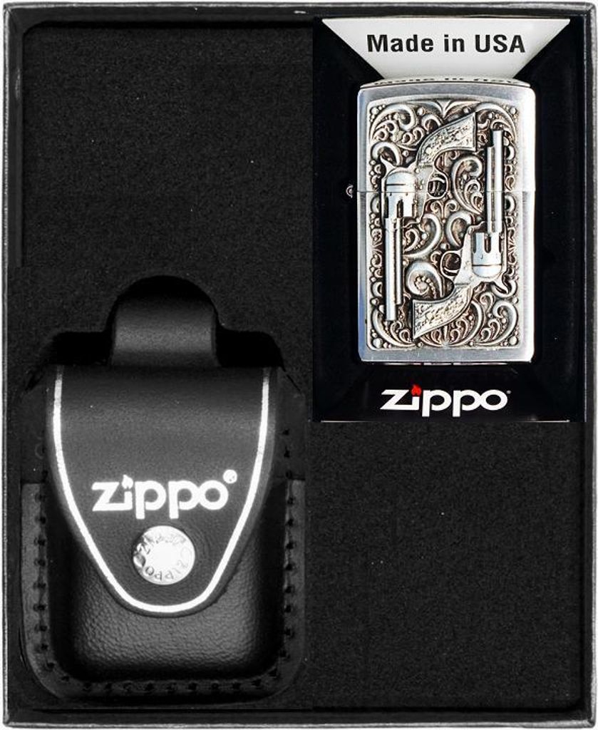 ZIPPO Feuerzeug REVOLVER EMBLEM Geschenkset Nr. 3
