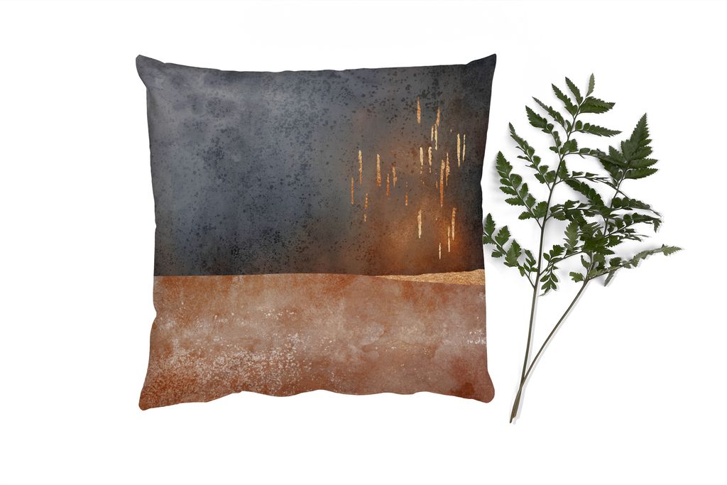 MuchoWow Zierkissen Sofakissen Wohnzimmer Dekokissen 60x60 cm Abstrakt - Gold - Design - Sitzfläche - Foto Polster
