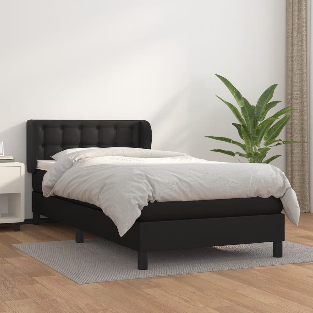 Maison Exclusive - Boxspringbett mit Matratze Schwarz 80x200 cm Kunstleder
