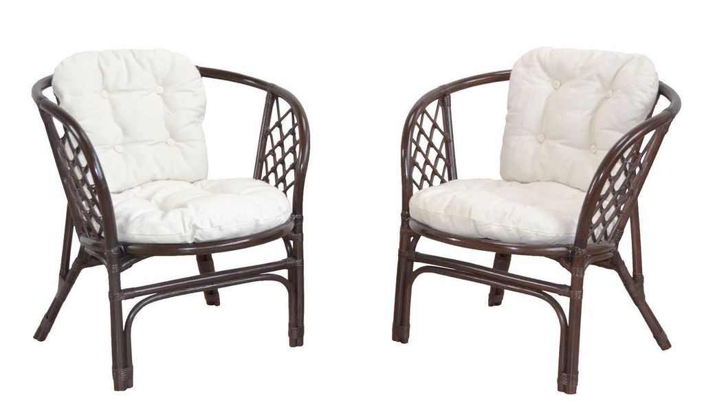 2er-Set Rattansessel mit Kissen Sonja