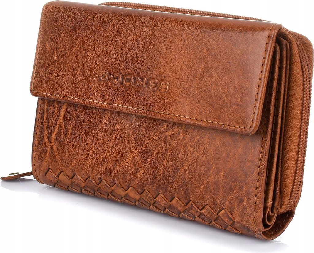 A brown leather wallet is shown against a white background.