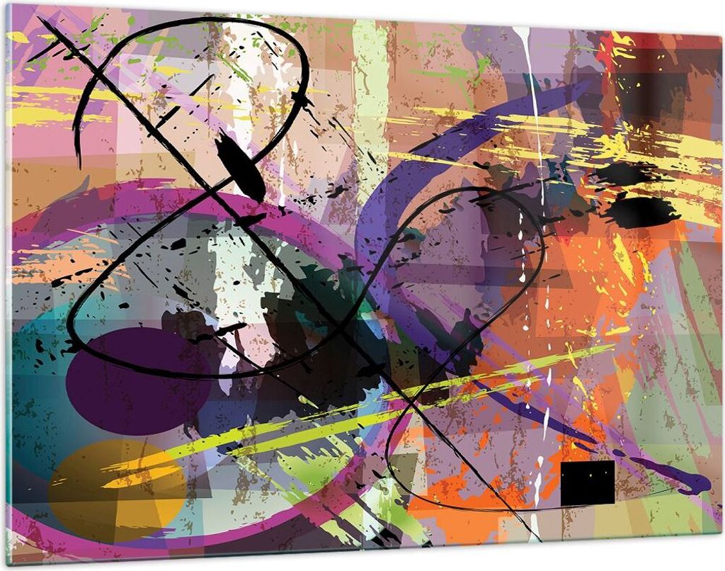 Bilder auf glas - Abstraktion modern - 120x80cm - Glasbilder - Wandbilder - Kunstdruck - zum Aufhängen bereit - Wanddekoration aus Glas - Glas Bil...