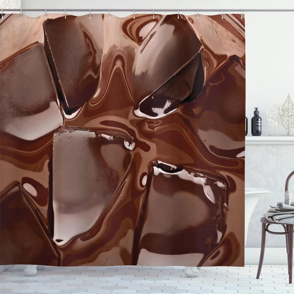 Tenda da Doccia Professionale ABAKUHAUS 175x200 Marrone Cioccolato