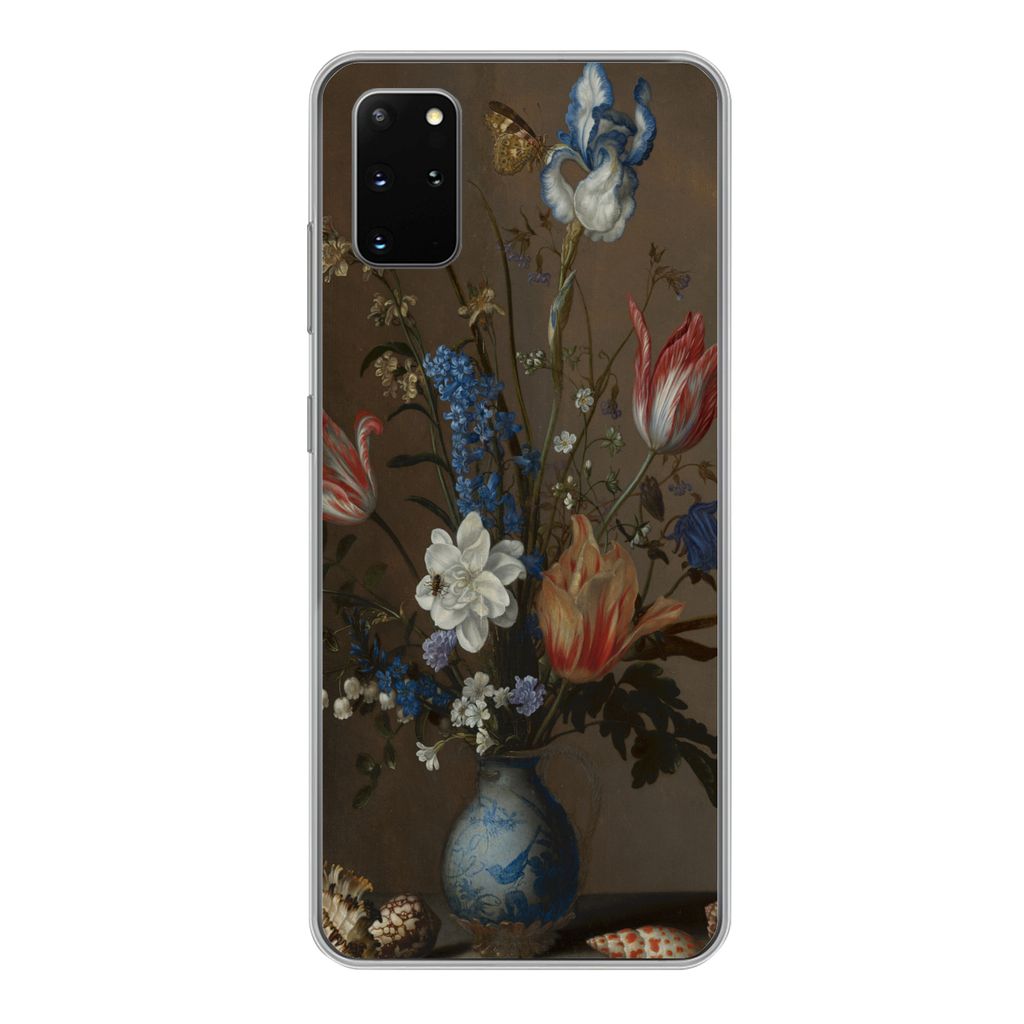 MuchoWow Handyhülle Schutzhülle Hülle für Samsung Galaxy S20 Plus Blumen in einer Wan-Li-Vase und Muscheln - Gemälde von Balthasar van der A...