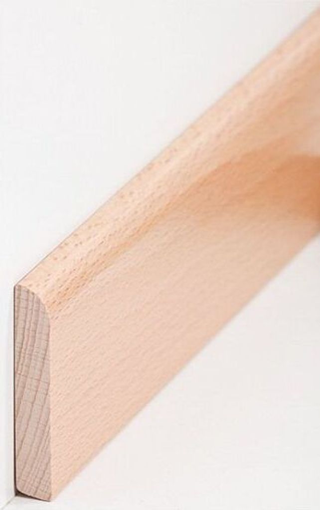 Sockelleiste Massivholz 10 x 58 x 2400 mm Buche zum Kleben, Schrauben & Nageln Massivholz Fußleiste by PROVISTON 60 Meter | 25 Stück