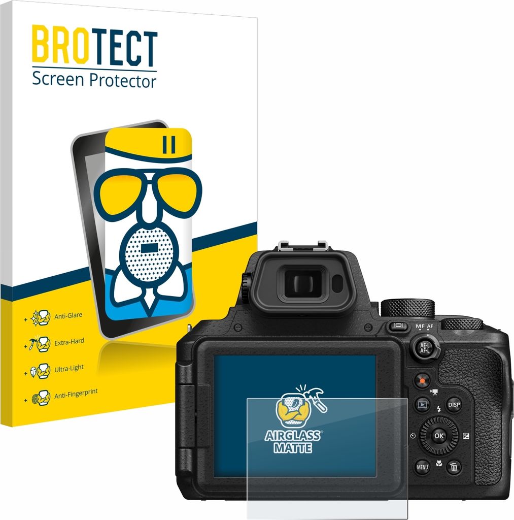 BROTECT Entspiegelungs Schutzglas für Nikon Coolpix P950 Schutzfolie Panzer Folie Glas Display Schutz matt