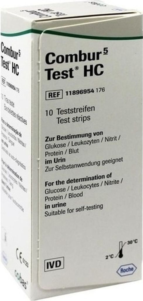 A product box for urine test strips.