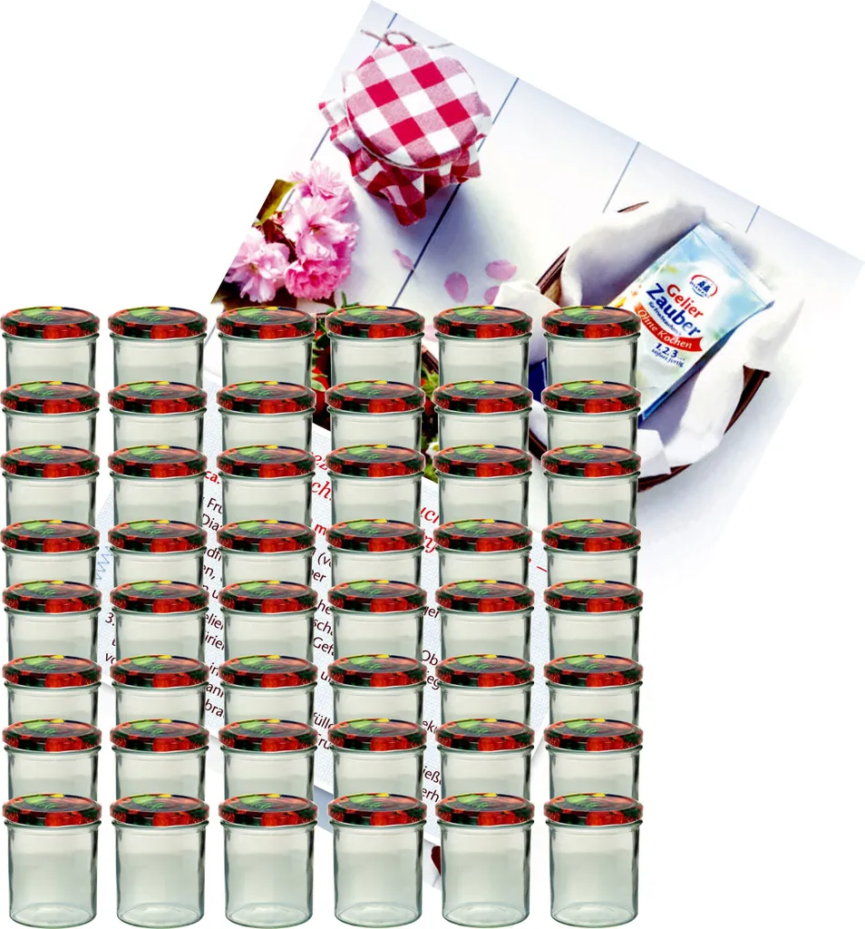 Set 48 Barattoli Vetro 350ml TO82 per Marmellate e Conserve con Coperchio