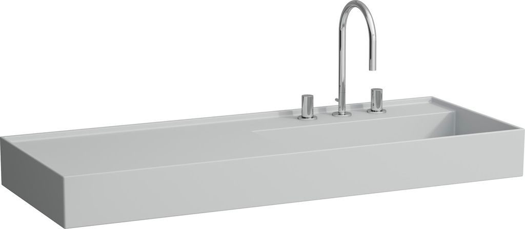 LAUFEN Kartell Waschtisch, unterbaufähig, Ablage links, 2 Hahnlöcher, ohne Überlauf, 1200x460mm, H8133337598151