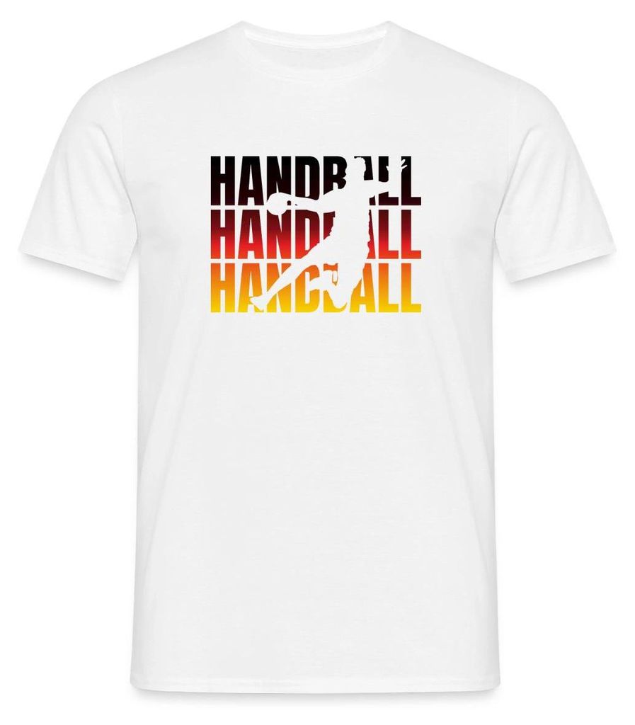 Spreadshirt Handball Spieler Silhouette Männer T-Shirt, XL, Weiß