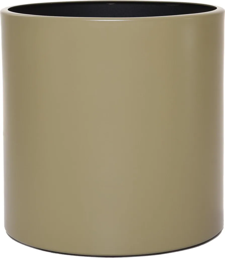 Pot de fleurs NEW RONDO vert boue en aluminium mat, diamètre 35 cm robuste