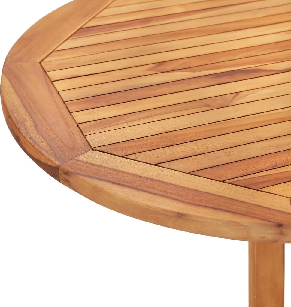 Table extérieure robuste 120 cm teck massif : la solution anti-pluie - 10