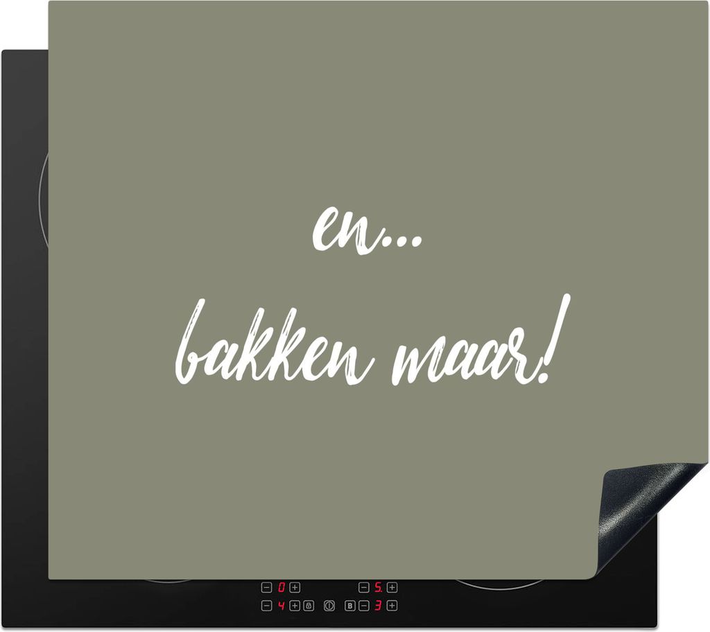 KitchenYeah Herdabdeckplatte Zitate - Backen - Und... Backen Sie! - Sprichwörter , 57x51cm, Küche Deko, Glaskeramikkochfeld Herdabdeckung, Abde...
