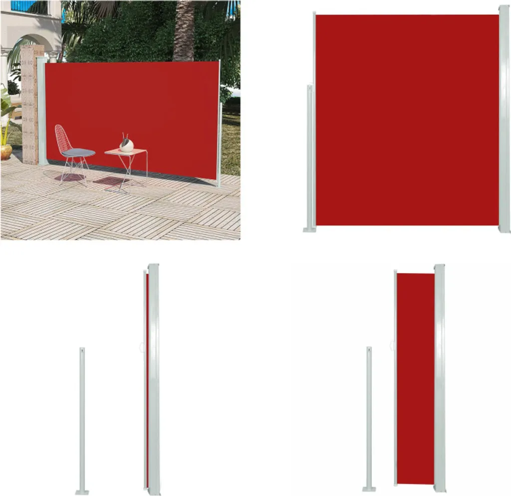 vidaXL Tenda Laterale 160x300 cm Rosso - Paravento Privacy Esterno