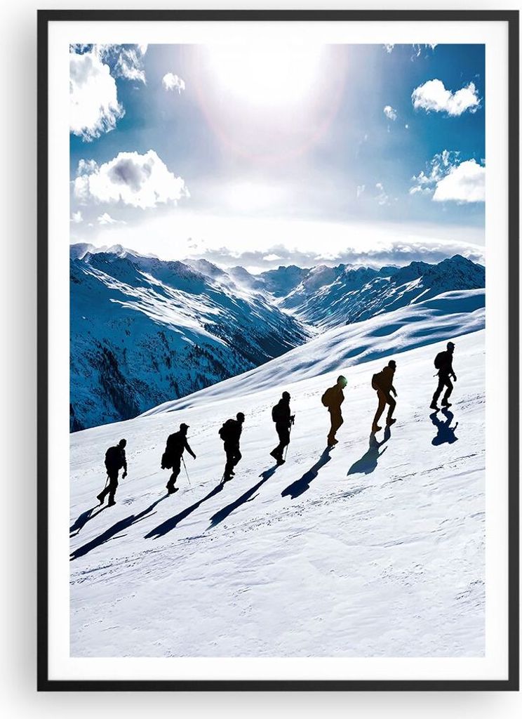 Gerahmtes Poster - Schwarzer Rahmen - Berg Wanderung Gipfel Produktbild 