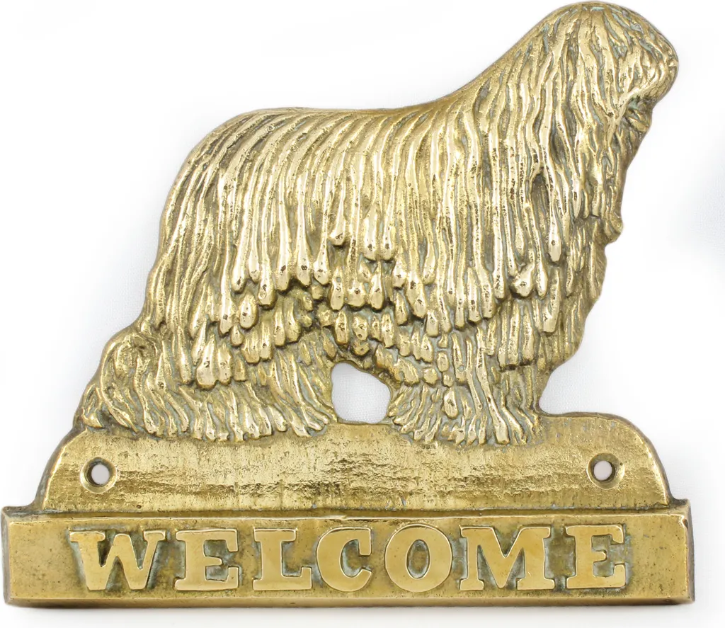 Targa Porta Design Komondor - Welcome in Ottone Art-Dog