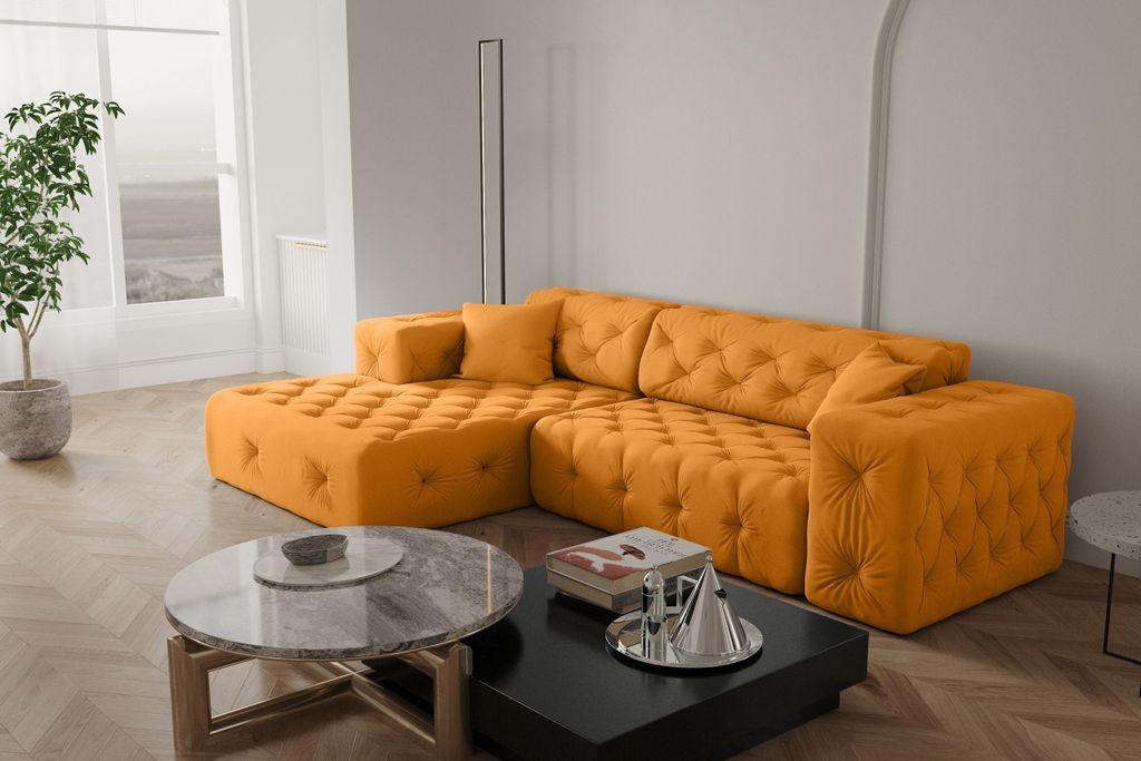 Kaiser Möbel Ecksofa Wohnzimmer CLOUD stilvol viele farben Eckcouch Senfbaum Links