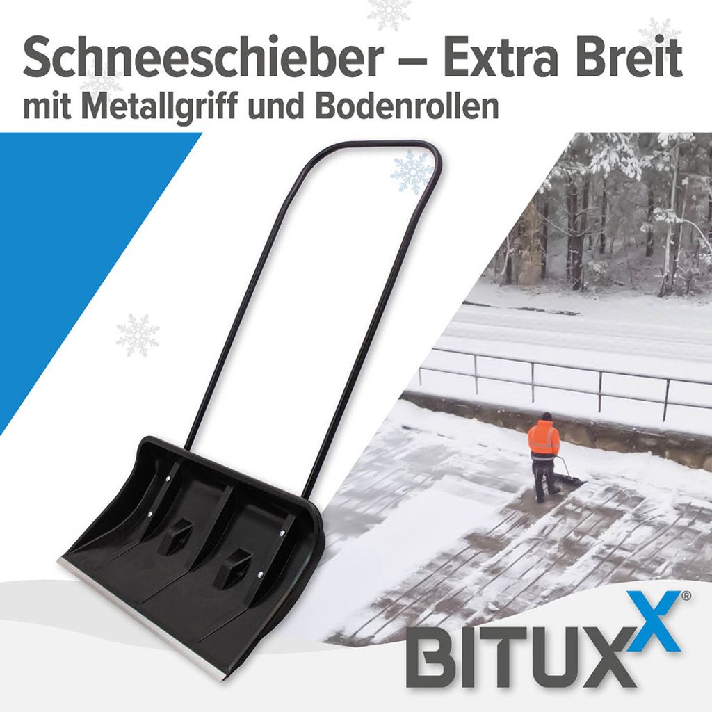 Bituxx Schneeschieber mit Bügelgriff und