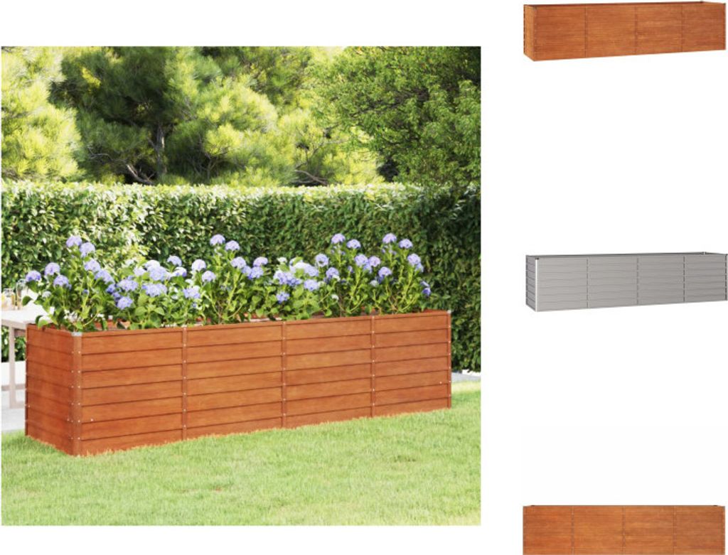vidaXL Hochbeet Rostig 320x80x77 cm Cortenstahl - Blumentöpfe & Pflanzgefäße