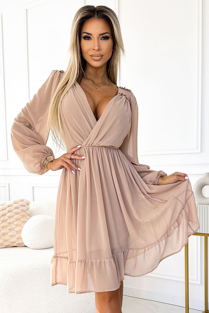 Numoco Formelle Frauenkleider Mila beige M