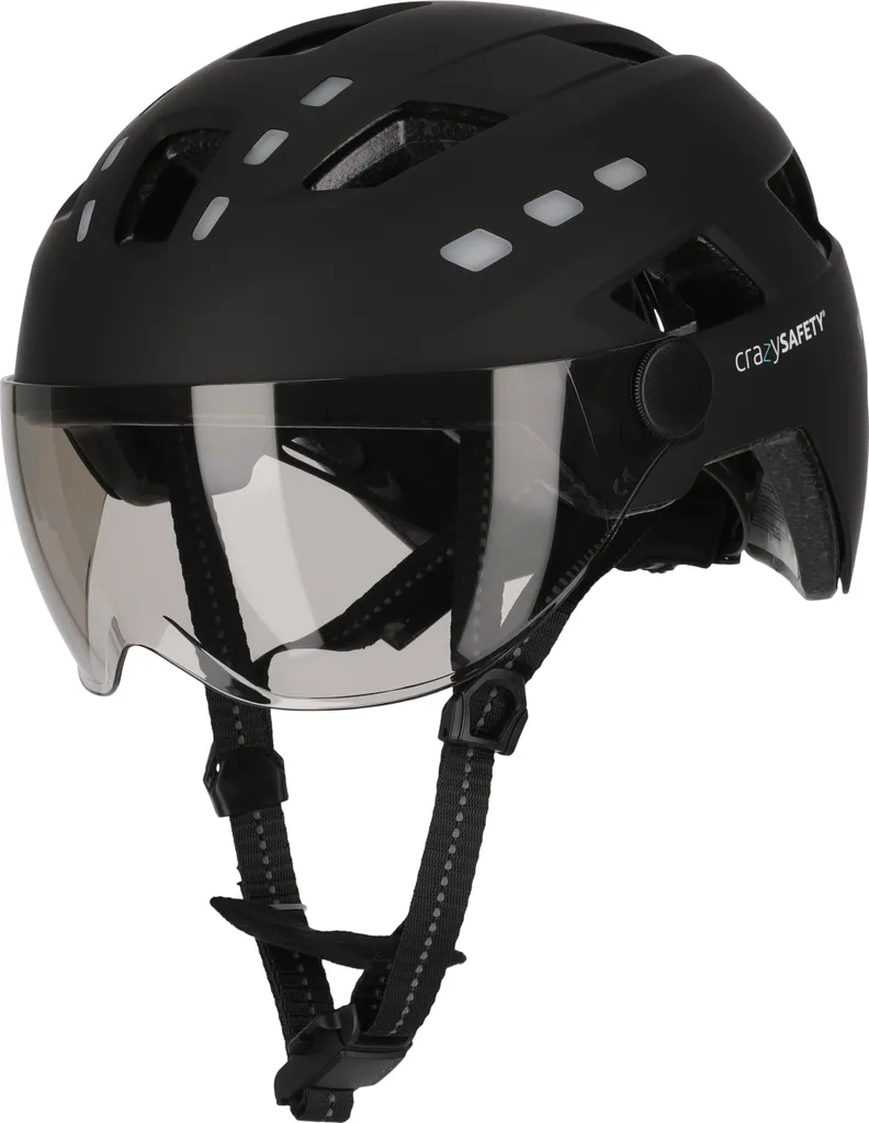 Casque vélo LED Crazy Safety Willow Noir L 55-61cm visibilité totale