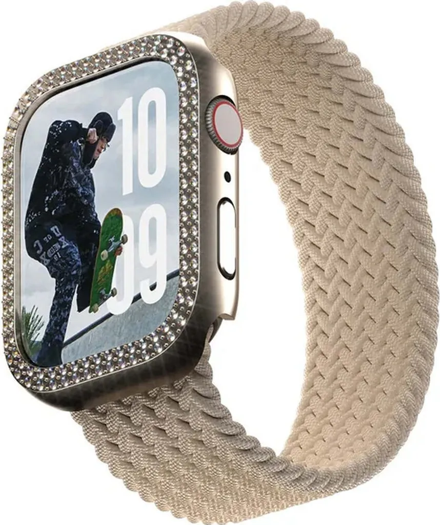 SAFE by PanzerGlass Bling Étui Apple Watch 10 46 mm - Coque Dorée Luxe