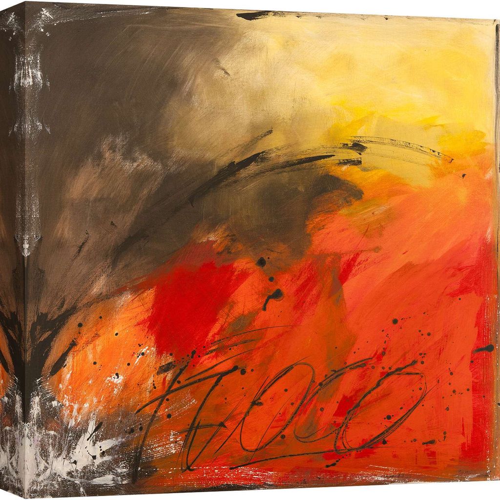 Abstrakter Leinwandbild - H. Romero – Feuer - 50X50 cm
