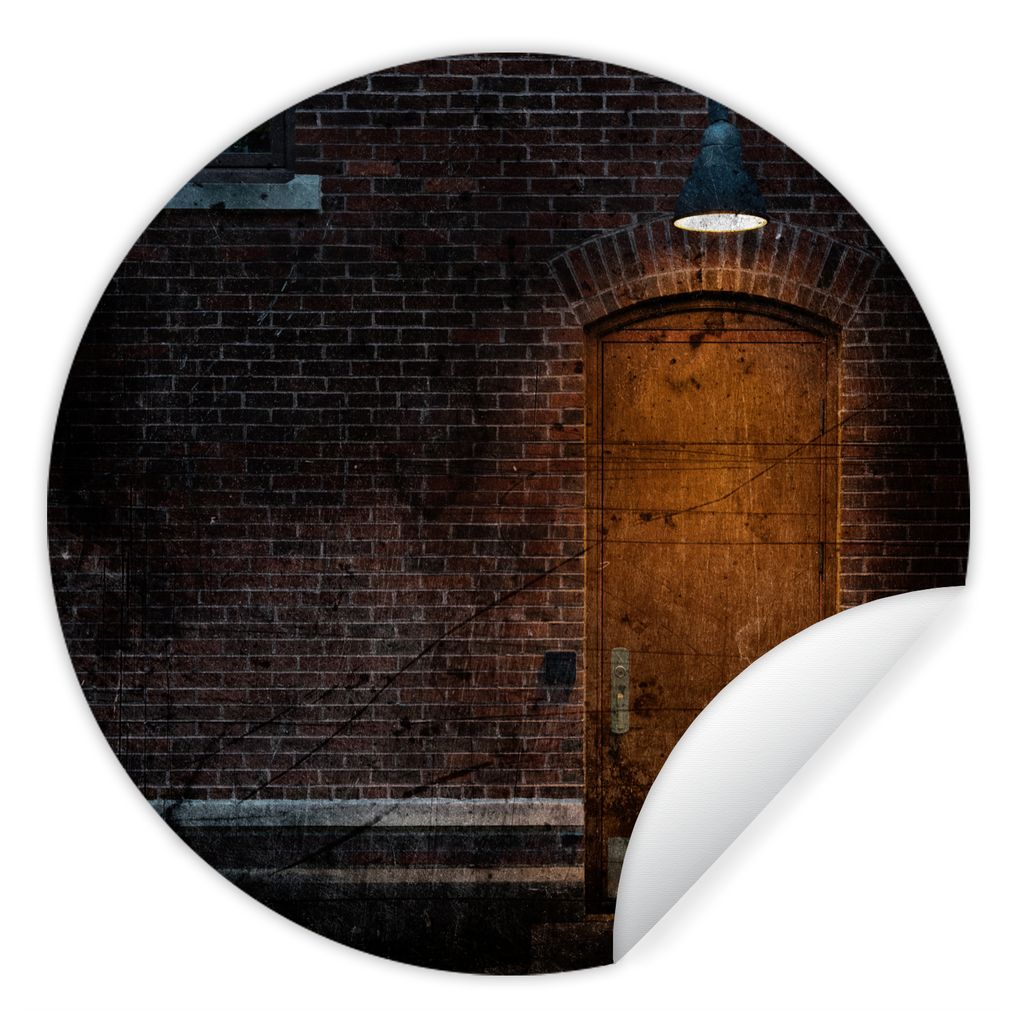 MuchoWow Runde Wandtattoo - Wandsticker Tapete Aufkleber Tür - Wand - Lampe - Architektur Ø 80 cm Selbstklebend und Repositionierbar - Wandaufk...