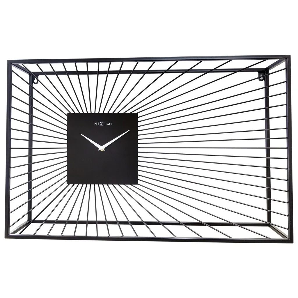 Horloge Murale Design en Métal Noir Vasco NeXtime 70cm Silencieuse
