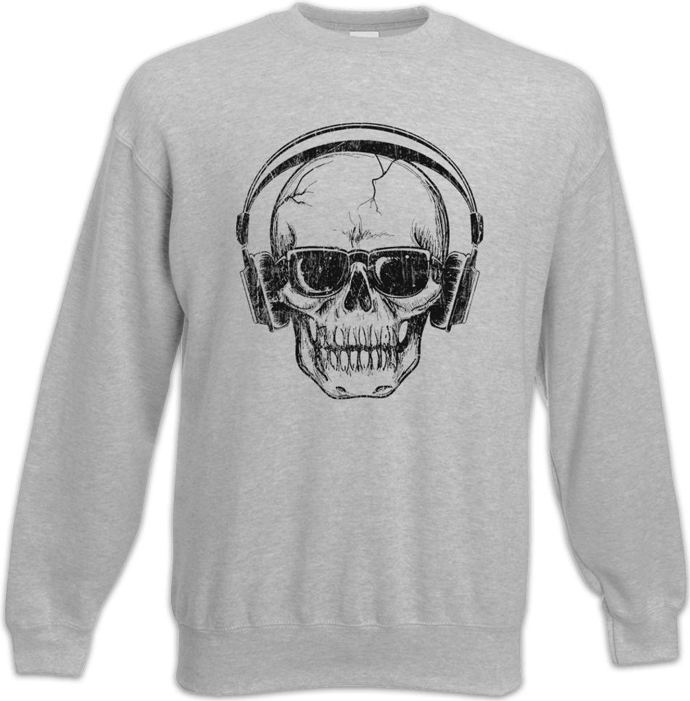 Urban Backwoods Headphones Sunglasses Skull, Sweatshirt, Farbe: Hellgrau, Größe: L