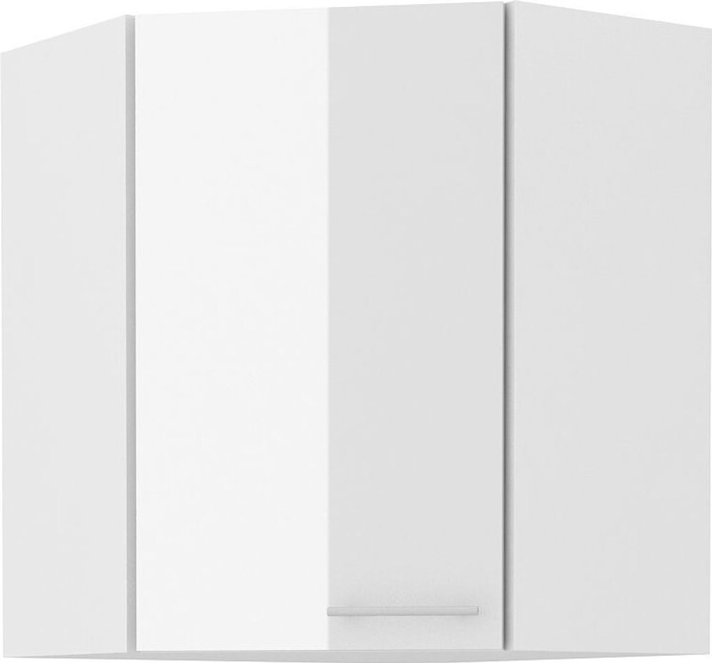 Oberer Eckschrank LAJLA – 58x58 cm, weiß