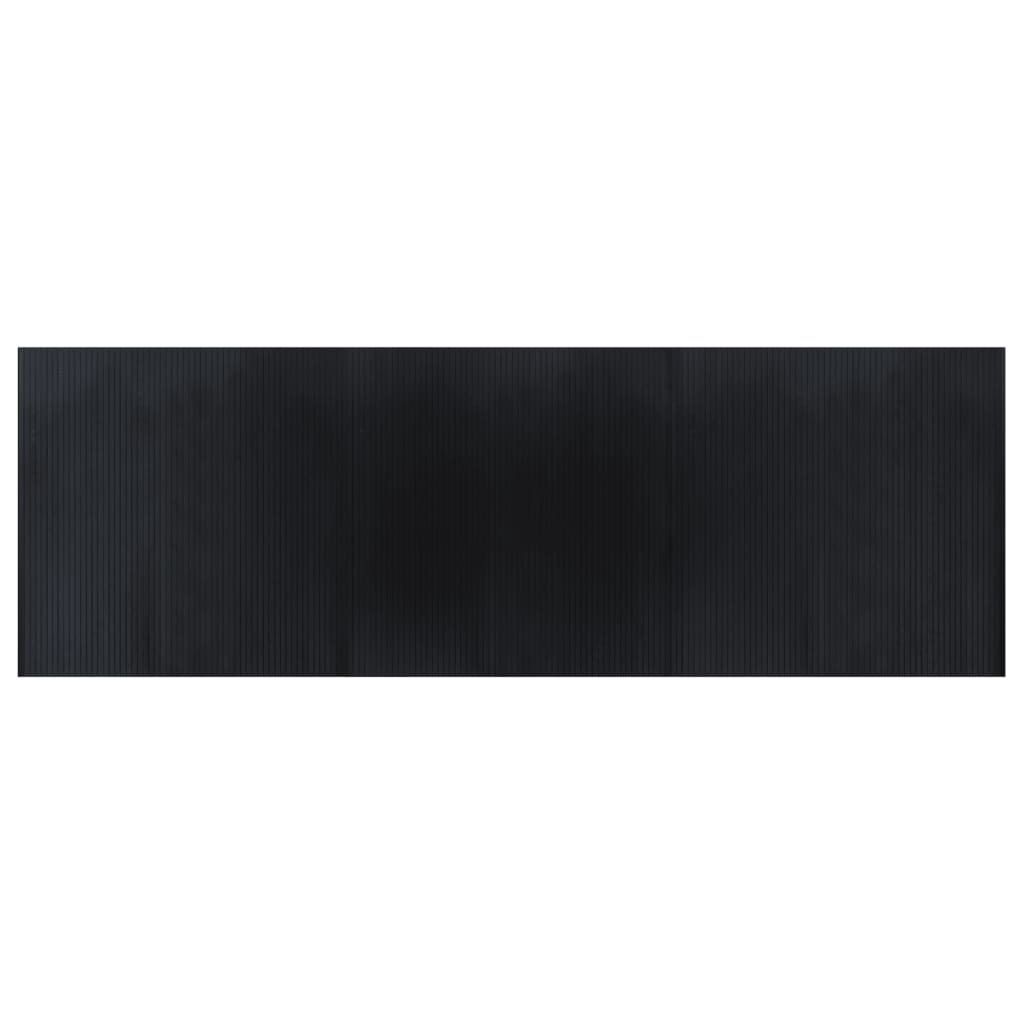 vidaXL Teppich Rechteckig Schwarz 100x300 cm Bambus