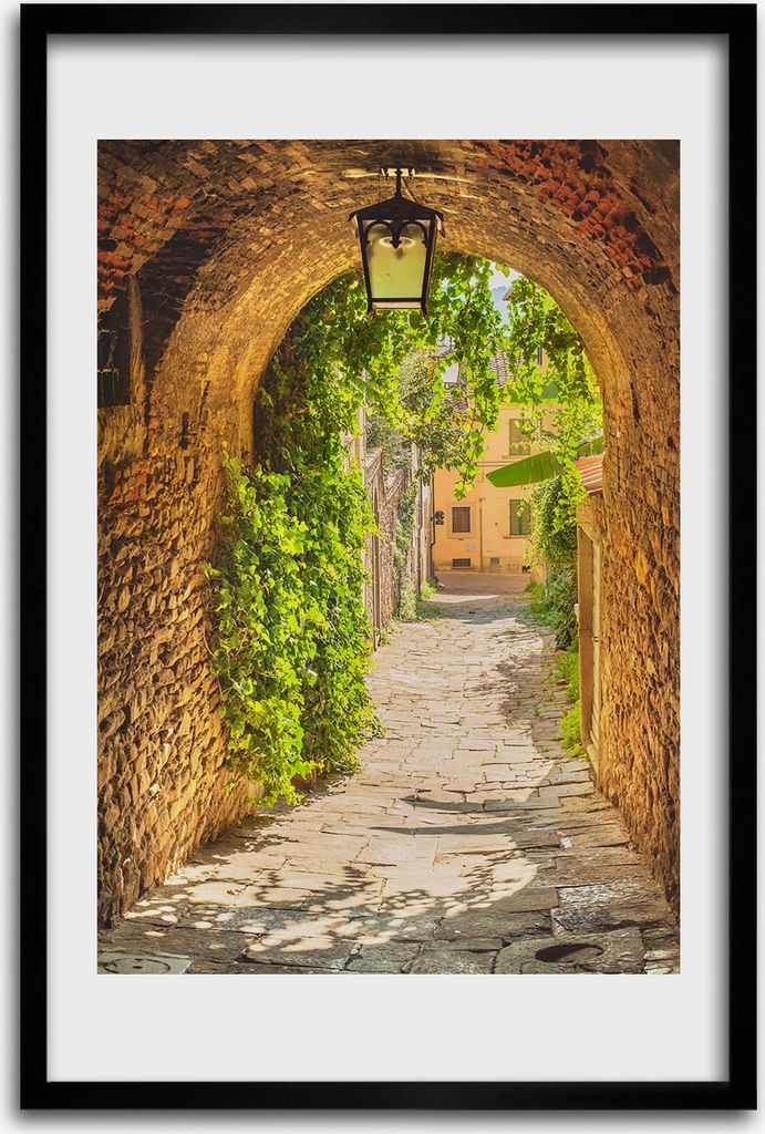 Bild - Bilderrahmen - 40 cm x 60 cm - MDF - Rahmen - Wandkunst - Italienische Straßen