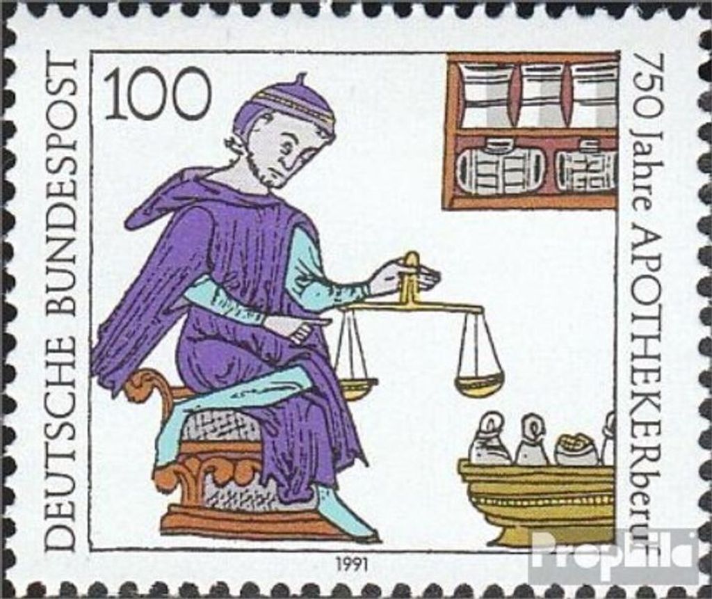 Briefmarken BRD (BR.Deutschland) 1991 Mi 1490 (kompl.Ausgabe) postfrisch 750 Jahre Apothekerberuf