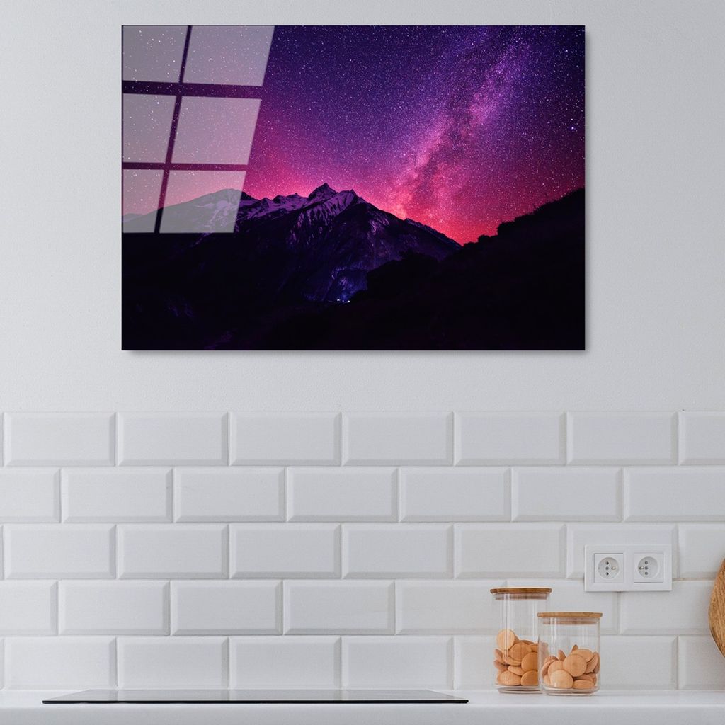 Wallity, UV-306 50 x 70, Dekorative Malerei aus gehärtetem Glas, 100 % gehärtetes Glas, Mehrfarbig, 50 x 70 cm