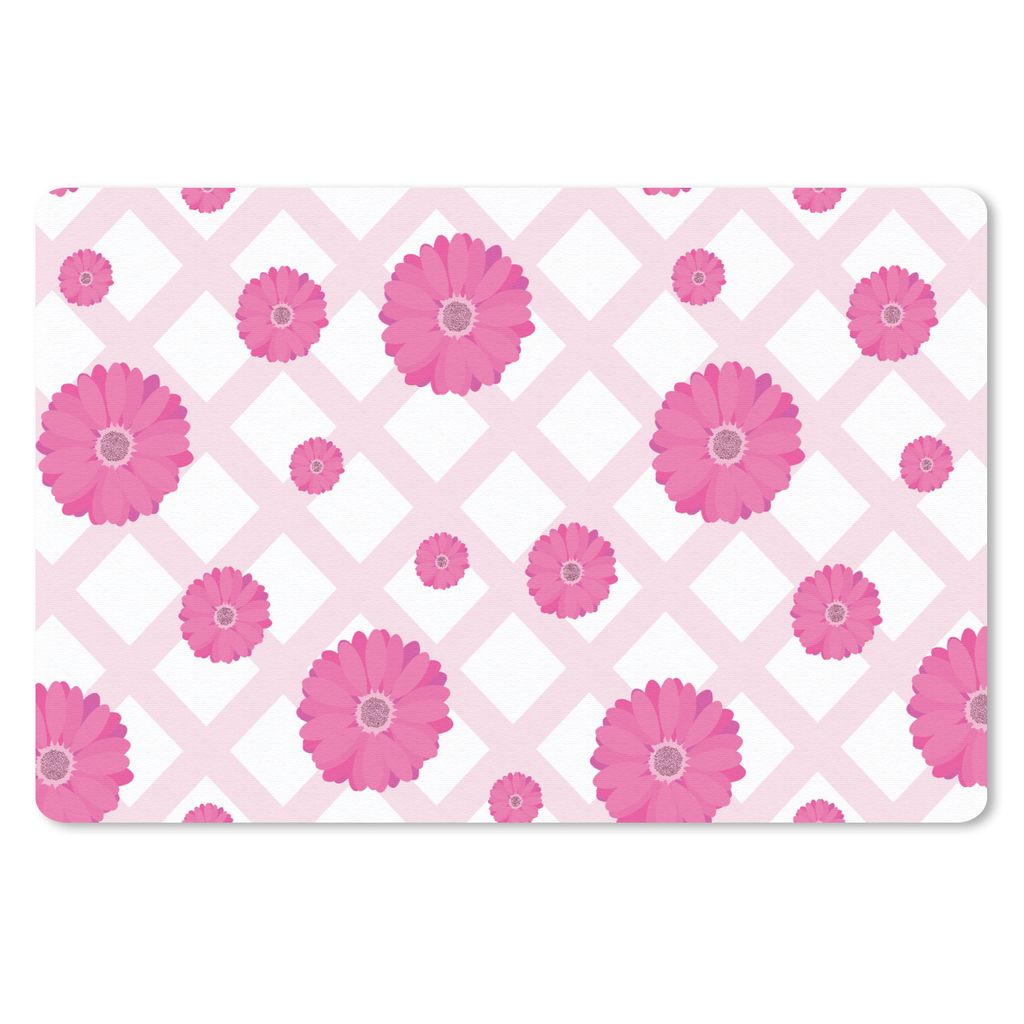 MuchoWow Schreibtischunterlage Blumen - Muster - Pastell 60x40 cm - XXL Mauspad - Großes Mauspad