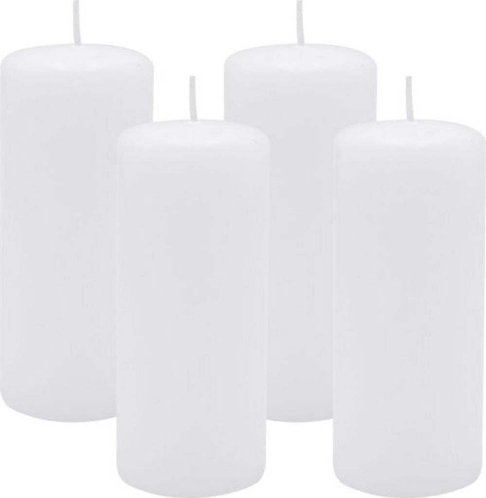 4er Set Adventskranzkerzen Weiß Ø 50 x 120 mm