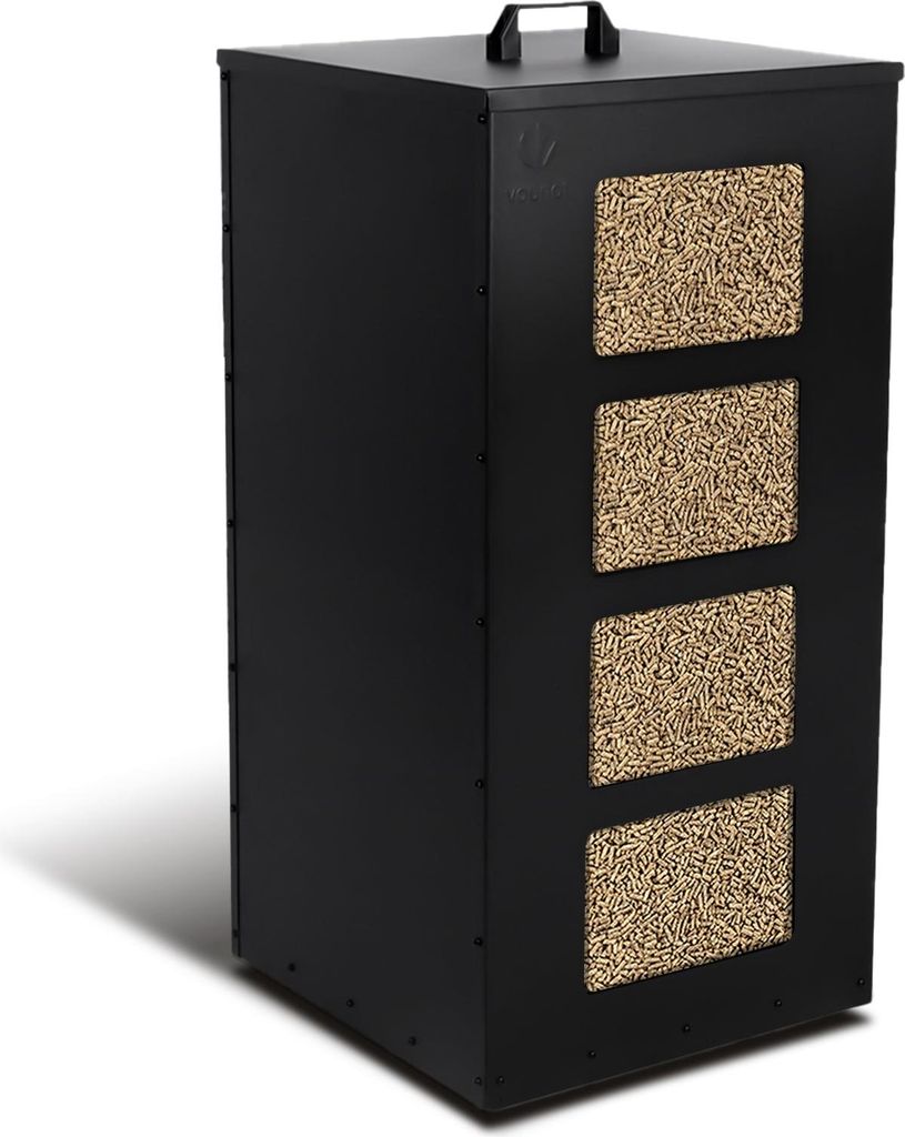 VOUNOT® Metall Pelletbehälter mit Rollen, 55 kg Pelletbox, Produktbild 