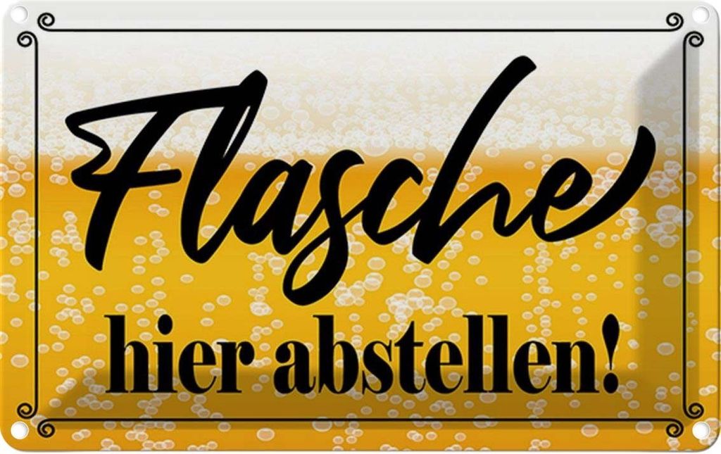 vianmo Blechschild 20x30 cm Flasche hier abstellen Bier Essen Trinken