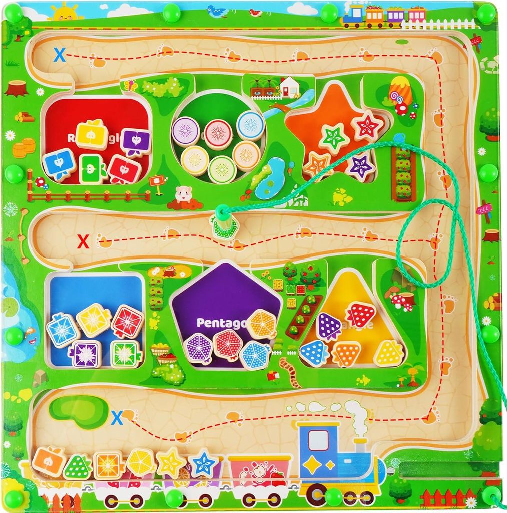 Montessori Magnetspiel Labyrinth Spielzeug ab 3 4 5 Jahre Mädchen Junge, Magnet Spielzeug Kinder, Magnet Spiel Motorikspielzeug, Magnete Kinder