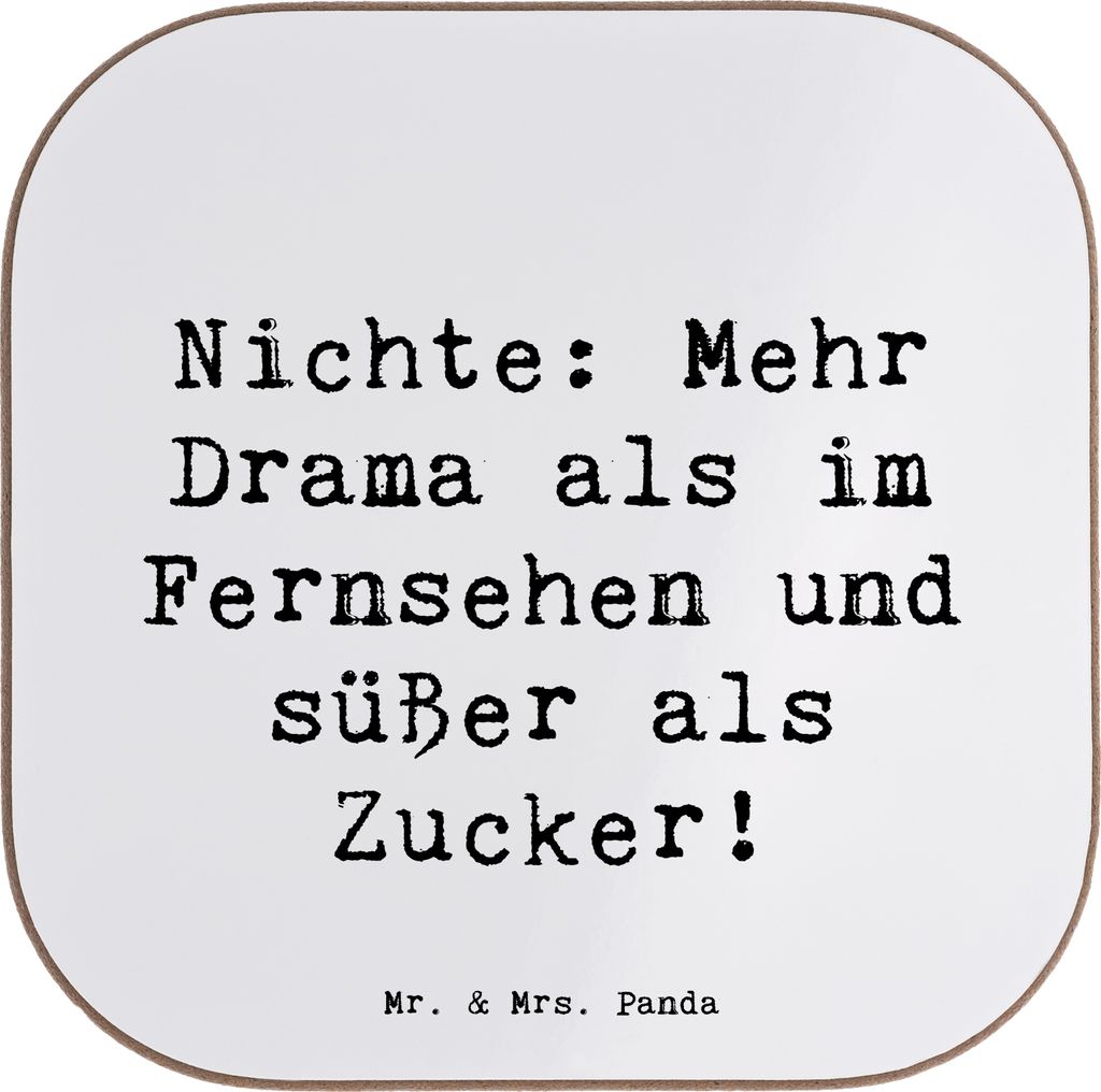 Mr. & Mrs. Panda Untersetzer für Gläser Spruch Nichte Freude - Weiß - Geschenk, Glas, Verwandte, besondere Anlässe, gläseruntersetzer, Tassenu...