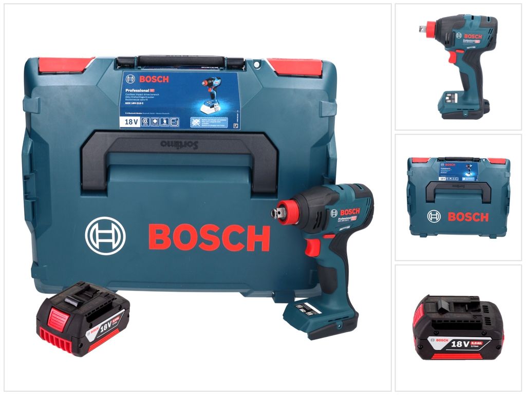Bosch GDX 18V-210 C Professional Akku Drehschlagschrauber 18 V 210 Nm Brushless + 1x Akku 5,0 Ah + L-Boxx - ohne Ladegerät