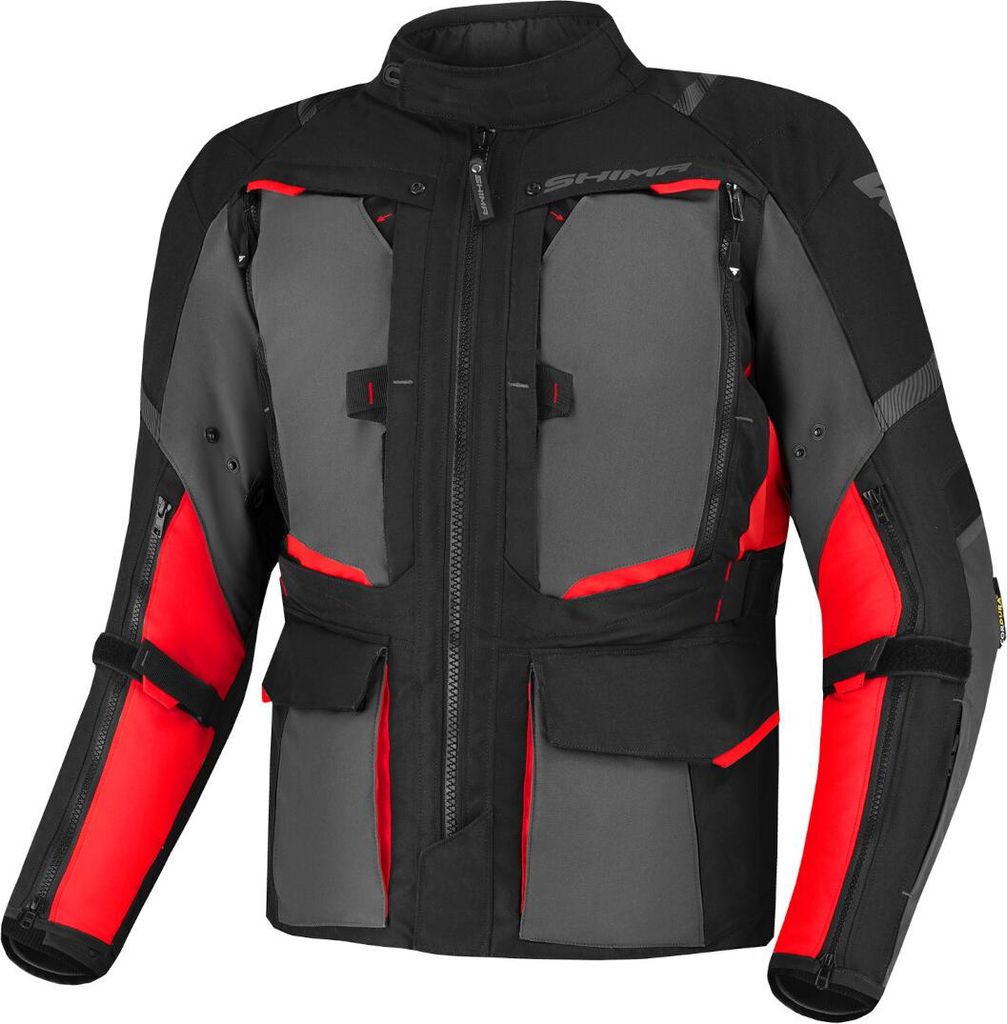 SHIMA Hero 2.0 wasserdichte Motorrad Textiljacke, schwarz/rot, 6XL