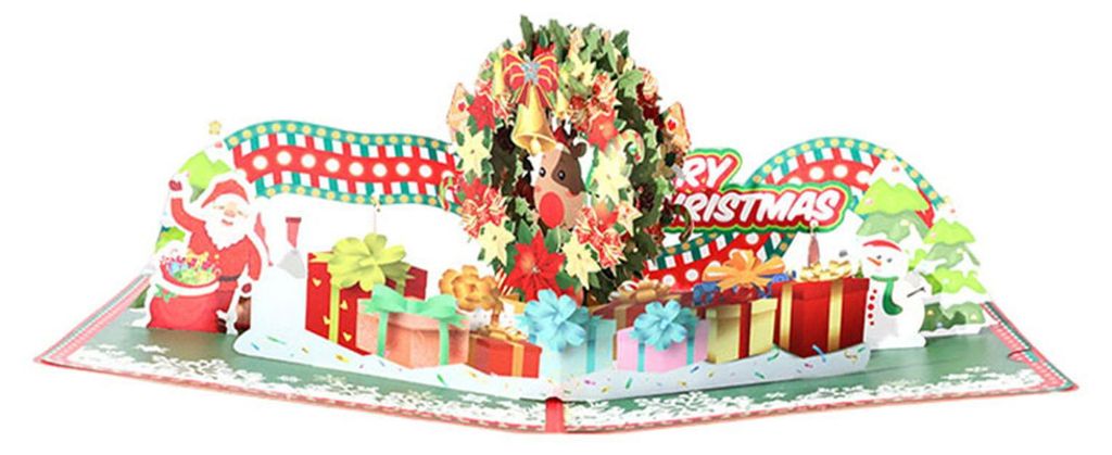 3D-Pop-up-Weihnachtskarte, Weihnachtskarten mit Umschlägen, Weihnachtsmann, Elch, Schneemann, Weihnachtskarten für Weihnachtsfeiern, Heimdekoration