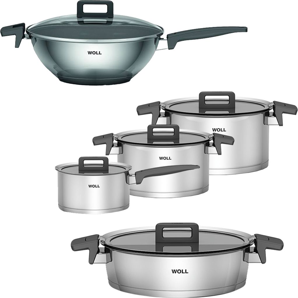 Woll "Concept" Topfset 5-teilig inkl. Wok & Deckel - Induktionsgeeignet